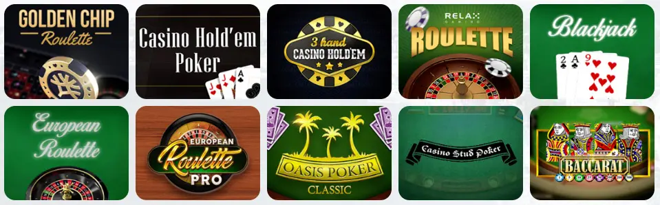 Jeux de table au Win Hero Casino