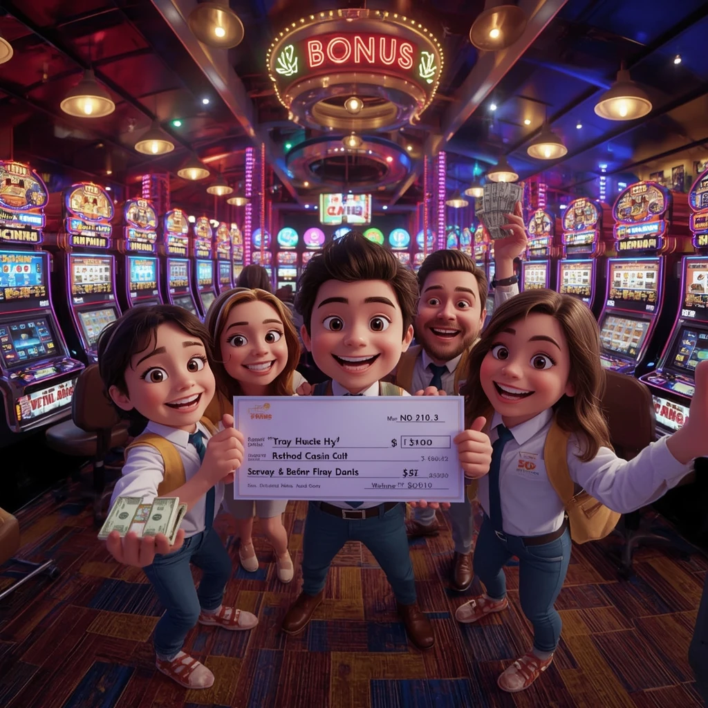 bonus dans les mains d'un homme au WIN HERO CASINO